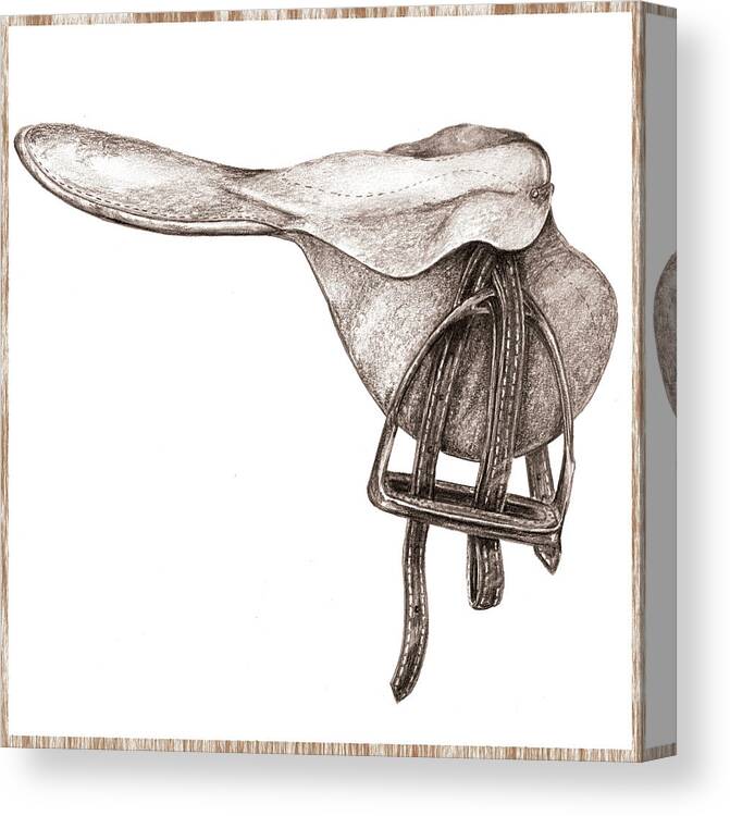 Racing-saddle Canvas Print featuring the painting Racing-saddle by Sher Sester