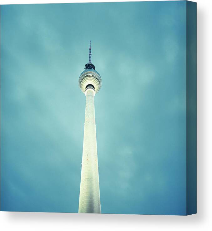 Berlin Canvas Print featuring the photograph Radio Tower At Alexanderplatz by Silvia Otte