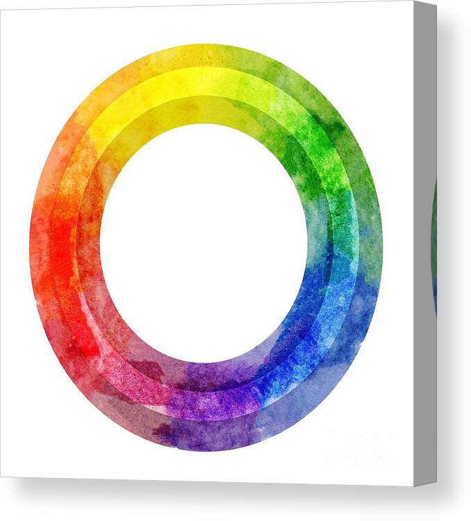 Colorful Canvas Print featuring the painting Rainbow Color Wheel by Lauren Heller