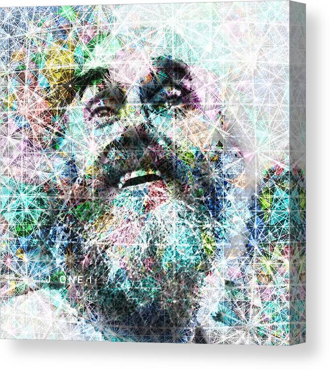 Terence Canvas Print featuring the digital art Ram Dass In Nirvana by J U A N - O A X A C A