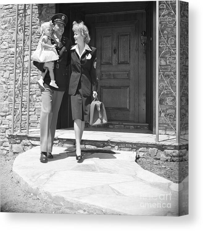 Child Canvas Print featuring the photograph Reagan With Wife Wyman And Daughter by Bettmann