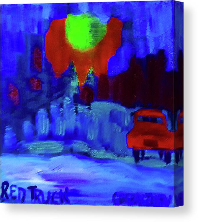 Truck Canvas Print featuring the painting Red Truck by Gabby Tary