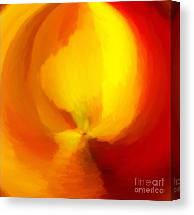 Painting Canvas Print featuring the digital art Red Yellow Abstract by Delynn Addams by Delynn Addams