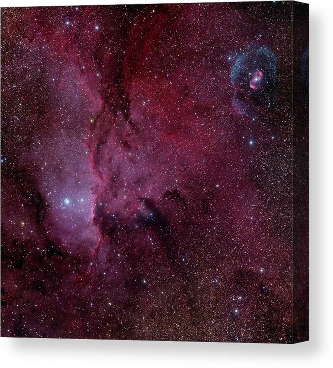Galaxy Canvas Print featuring the photograph Reflections On Ngc 6188 And Ngc6164 by Image By Marco Lorenzi, Www.glitteringlights.com