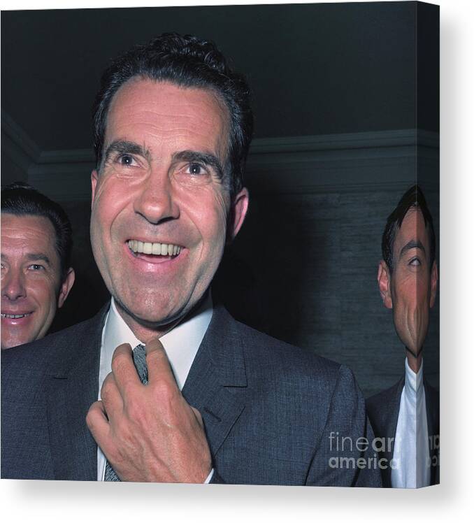 Mature Adult Canvas Print featuring the photograph Richard Nixon Nominated For President by Bettmann