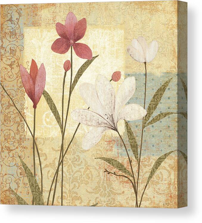 Flower Canvas Print featuring the mixed media Romanza Iv by Veronique
