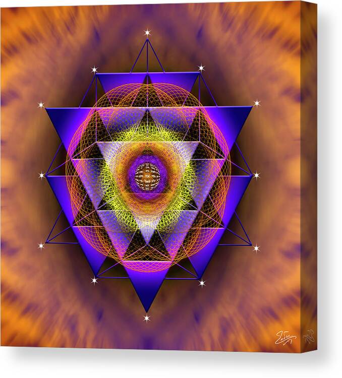 Endre Canvas Print featuring the digital art Sacred Geometry 776 by Endre Balogh