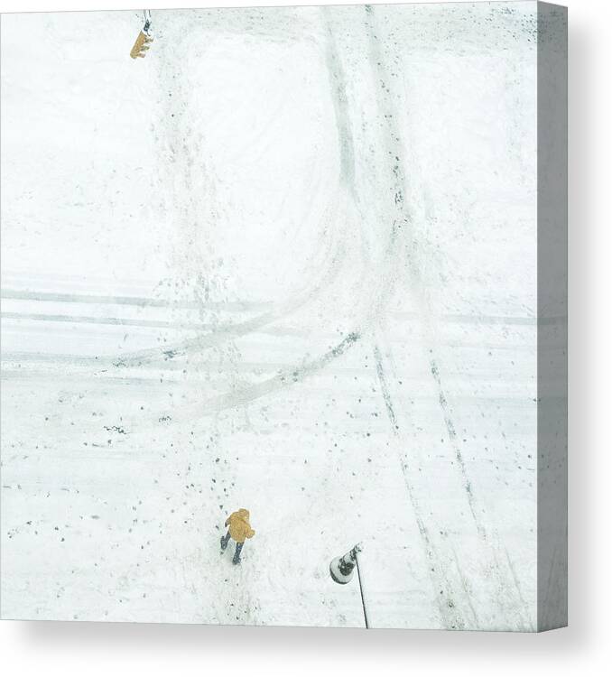 Snow Canvas Print featuring the photograph Safe Crossing by R. Teneyck
