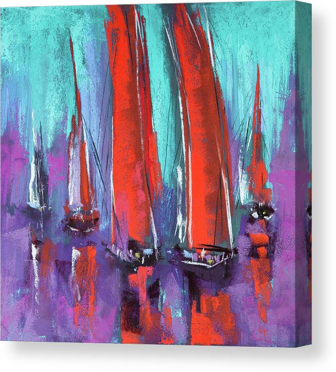 Sailing Canvas Print featuring the pastel Sailing by David Patterson