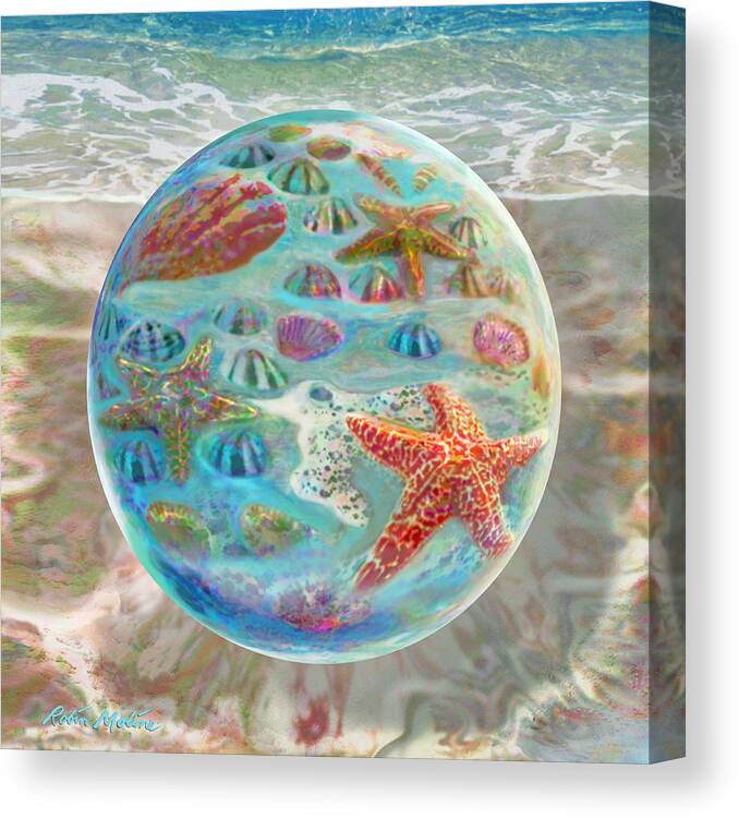 Sea Shells Canvas Print featuring the digital art Sea of Shells by Robin Moline
