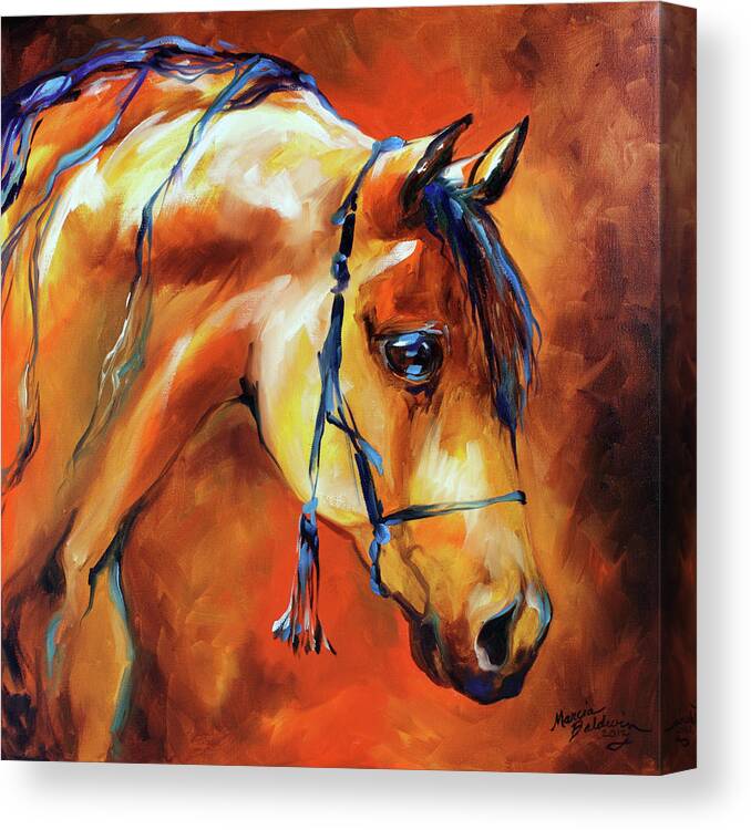 Arabian Canvas Print featuring the painting Showtime Arabian by Marcia Baldwin