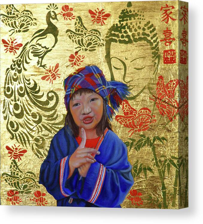 Original Painting Canvas Print featuring the painting Silent by Thu Nguyen