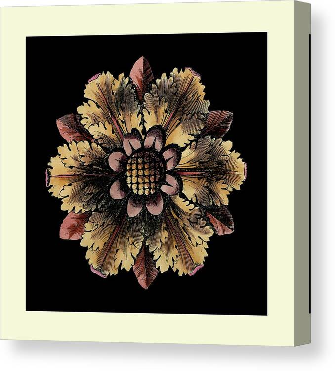 Decorative Elements Canvas Print featuring the painting Small Classic Rosette Vi by Vision Studio