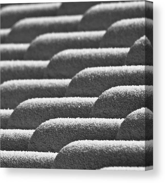 Snow Canvas Print featuring the photograph Snow-covered Tiles by Luigi Masella