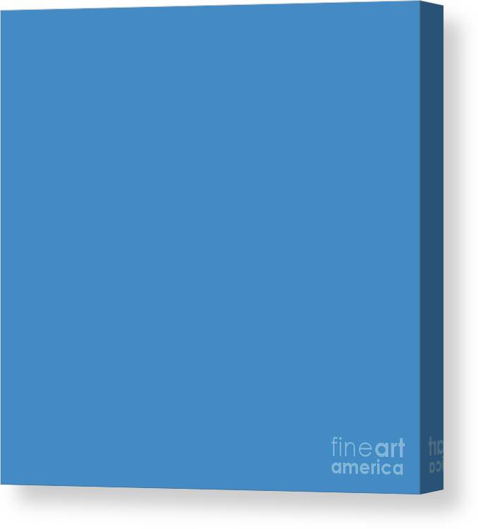 Blue Canvas Print featuring the digital art Solid Pumpkin Blue by Cheryl McClure