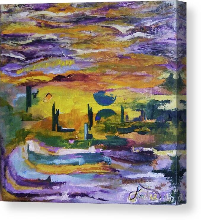 Southwest Art Canvas Print featuring the painting Sonoran Sky by Anitra Boyt