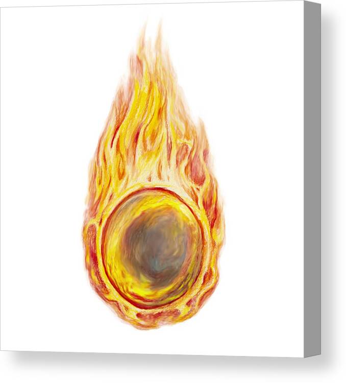 Fireball Canvas Print featuring the drawing Sorcerer by Aaron Spong