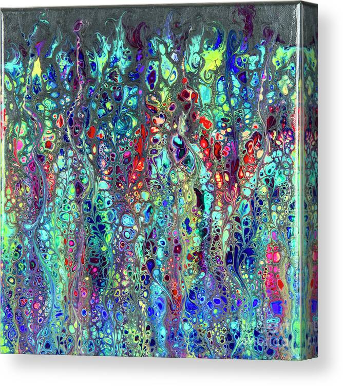 Poured Acrylics Canvas Print featuring the painting Sorcerer's Garden by Lucy Arnold