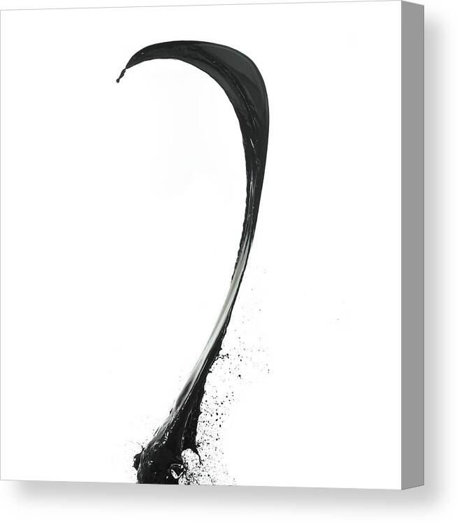 White Paint Splash On Black Background Acrylic Print by Biwa