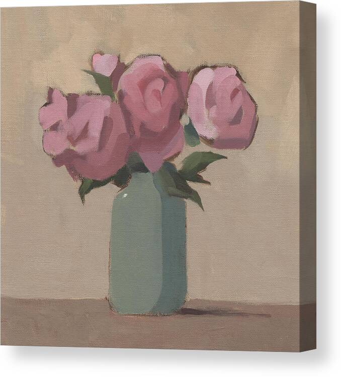 Botanical & Floral Canvas Print featuring the painting Spring Vase I by Jacob Green
