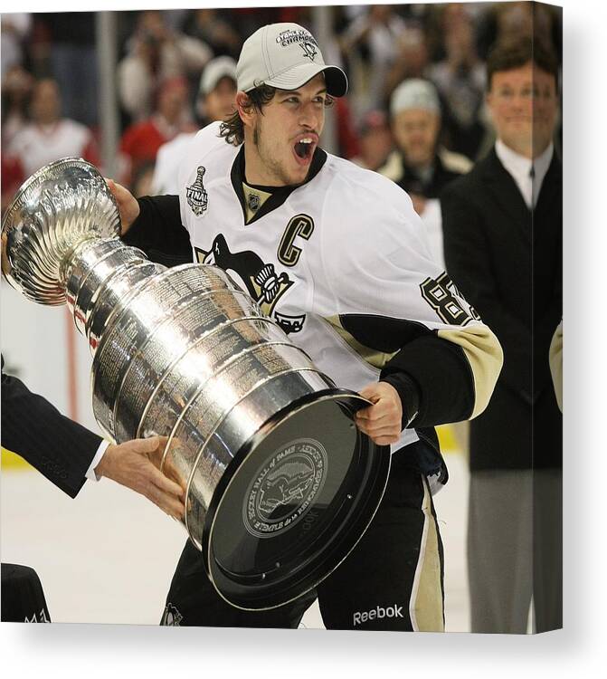 Following Canvas Print featuring the photograph Stanley Cup Finals - Pittsburgh by Bruce Bennett