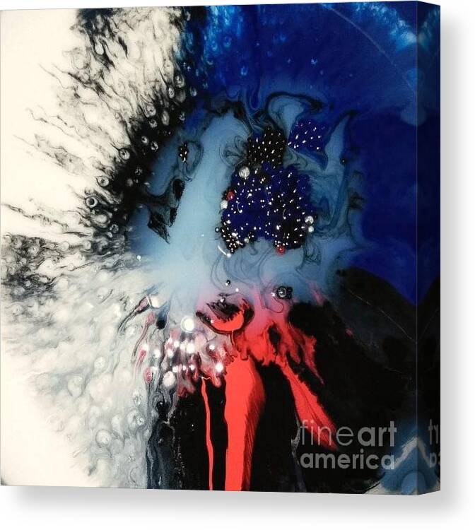 Abstract Canvas Print featuring the painting Star Bangled Abstract by Sonya Walker