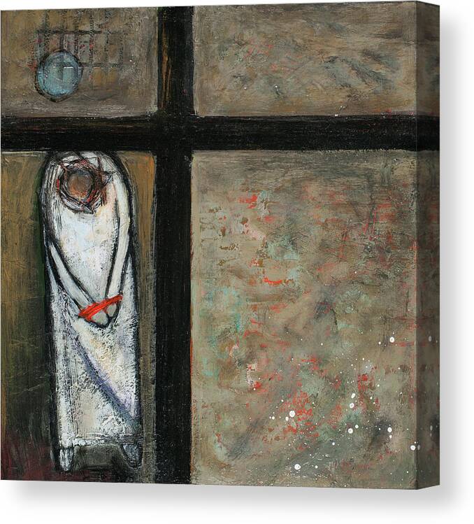 Jen Norton Canvas Print featuring the painting Station 1 Jesus is Condemned to Death by Jen Norton