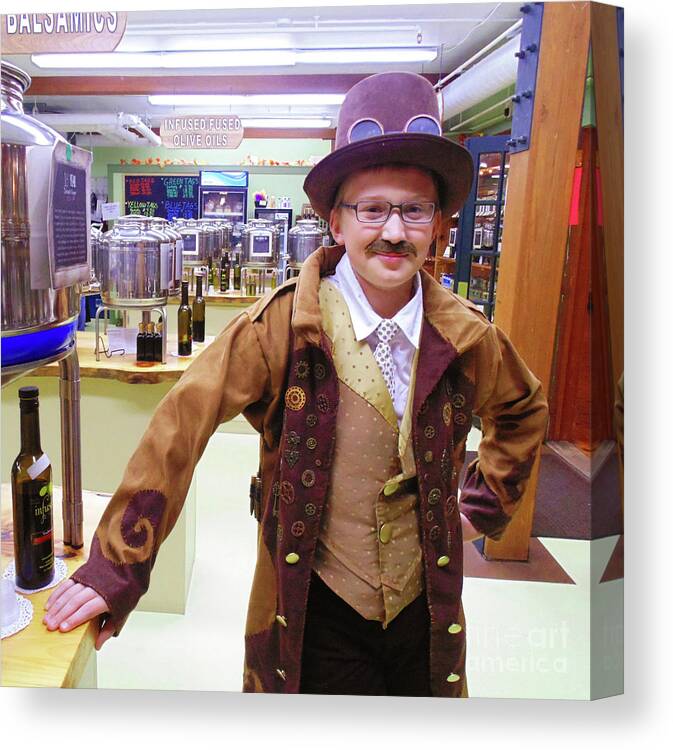 Halloween Canvas Print featuring the photograph Steampunk Gentleman Costume 5 by Amy E Fraser
