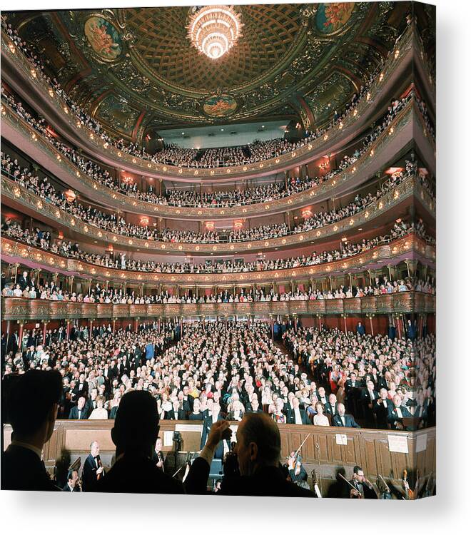 Editors' Picks Canvas Print featuring the photograph Stokowski Conducts On Last Night At Old Met by Henry Groskinsky