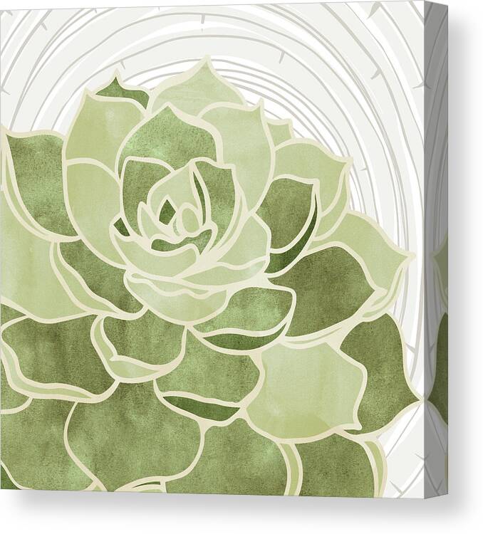 Succulents 1 F Canvas Print featuring the mixed media Succulents 1 F by Erin Clark
