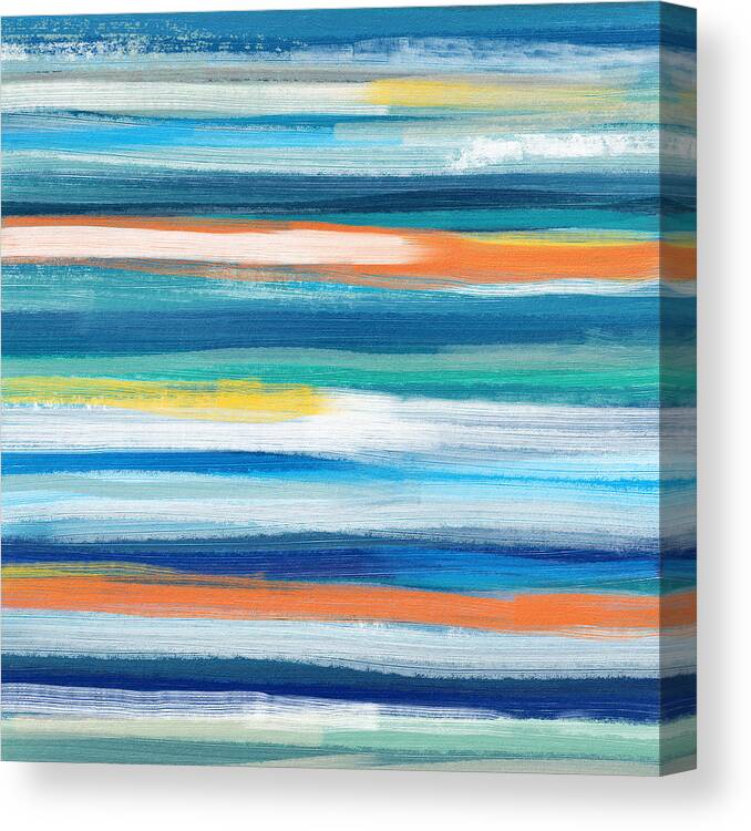 Beach Canvas Print featuring the painting Summer Surf 3- Art by Linda Woods by Linda Woods