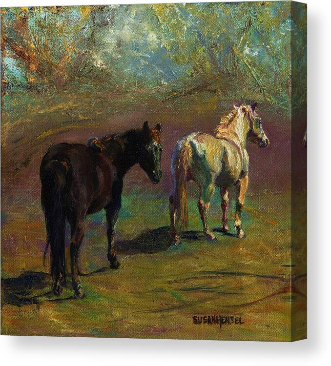 Fine Art Canvas Print featuring the painting Sunny Graze by Susan Hensel