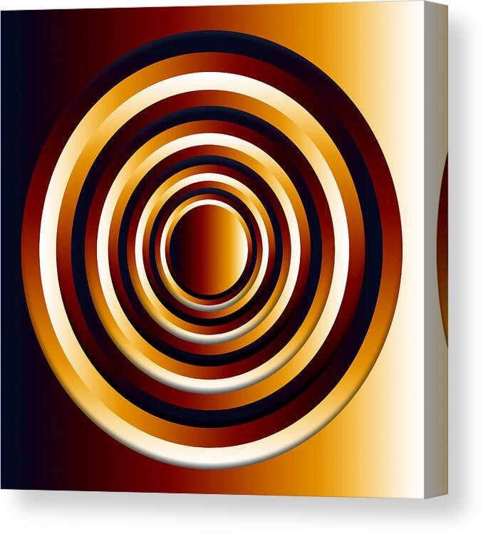 Circle Canvas Print featuring the digital art Sunrise Gradient Circles by Pelo Blanco Photo