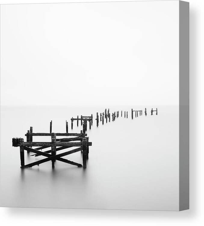 Tranquility Canvas Print featuring the photograph Swanage Pier by Doug Chinnery