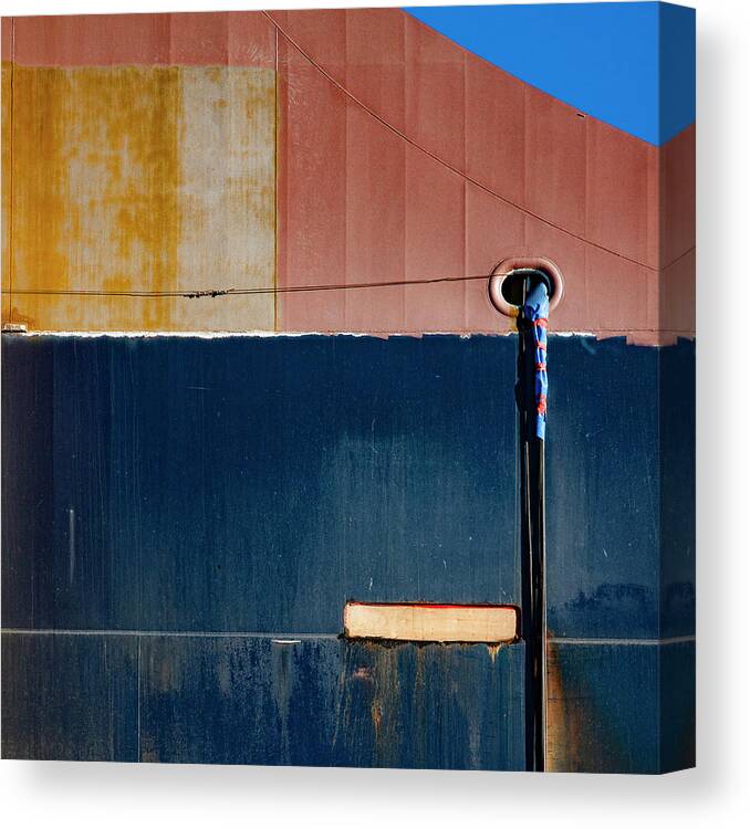 Tanker In Dry Dock Canvas Print featuring the photograph Tanker in Dry Dock by Carol Leigh