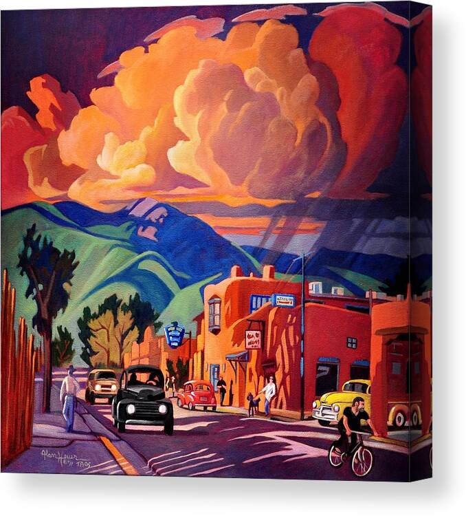 Taos Canvas Print featuring the painting Taos Inn Monsoon by Art West