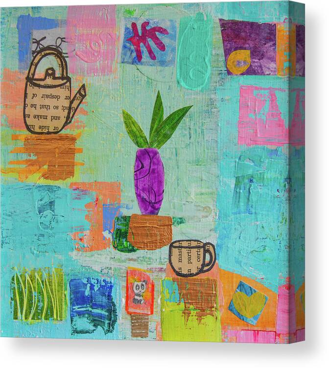 Tea Canvas Print featuring the mixed media The Art of Tea Two by Julia Malakoff