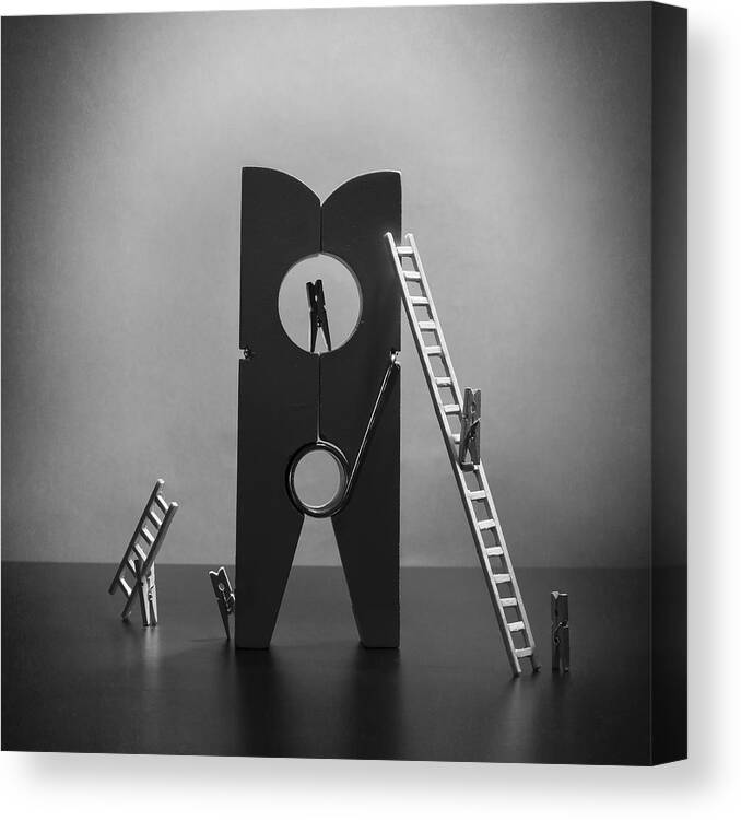 Conceptual Canvas Print featuring the photograph The Career Ladder by Victoria Ivanova