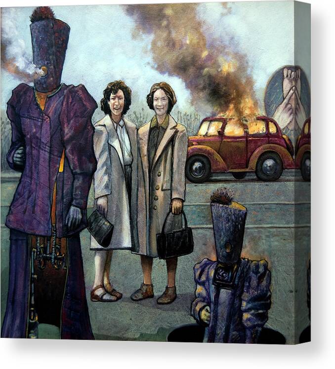 Surreal Canvas Print featuring the painting The Direct Result of Tickling the Dreamers Foot by William Stoneham