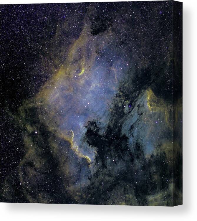 Constellation Canvas Print featuring the photograph The North America Nebula And The by Stocktrek Images