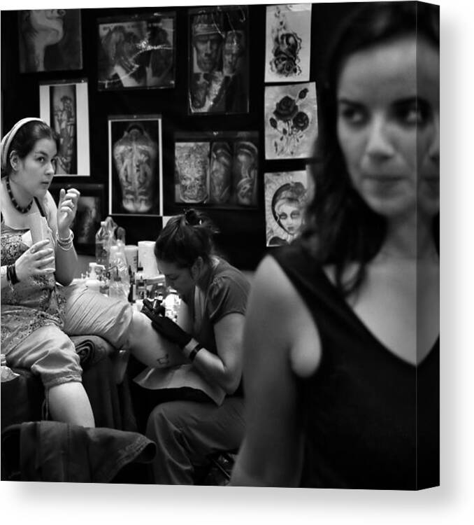 Street Canvas Print featuring the photograph The Tattoo by Christophe Debon