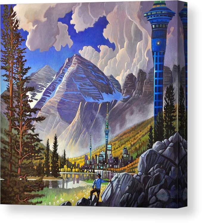 Spires Canvas Print featuring the painting The Three Towers by Art West