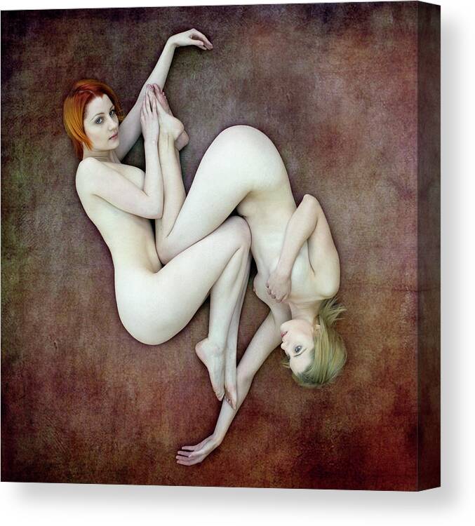 Fine Art Nude Canvas Print featuring the photograph The Twins by Kenp