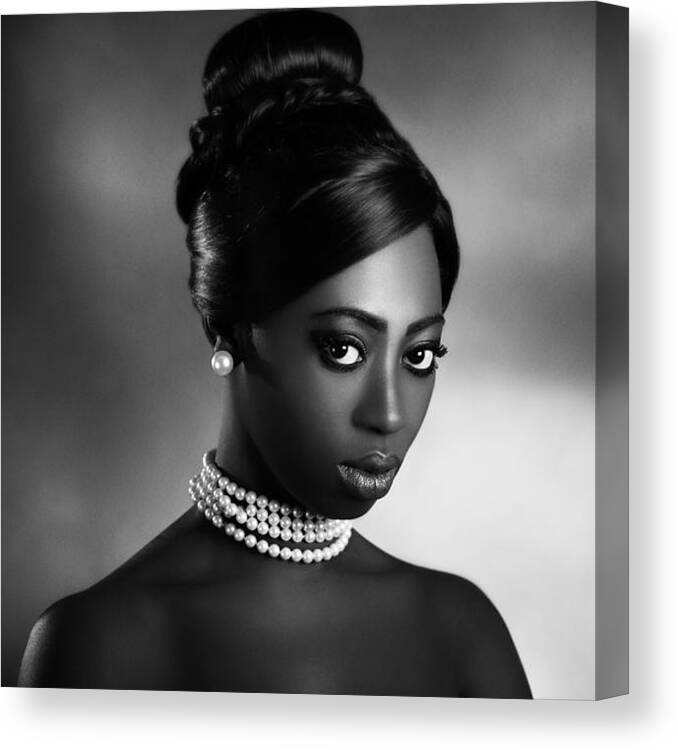 Portrait Canvas Print featuring the photograph The White Pearls by Peppe  Tamb