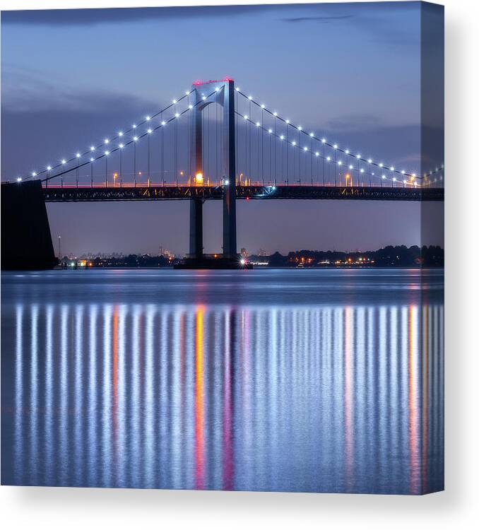Bridge Canvas Print featuring the photograph Throgs Neck Reflections by John Randazzo