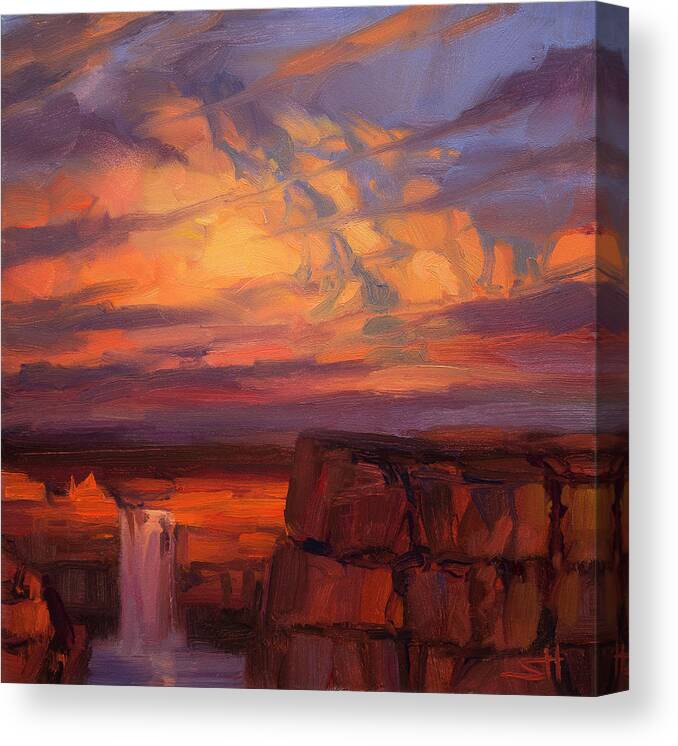 Waterfall Canvas Print featuring the painting Thundercloud over the Palouse by Steve Henderson
