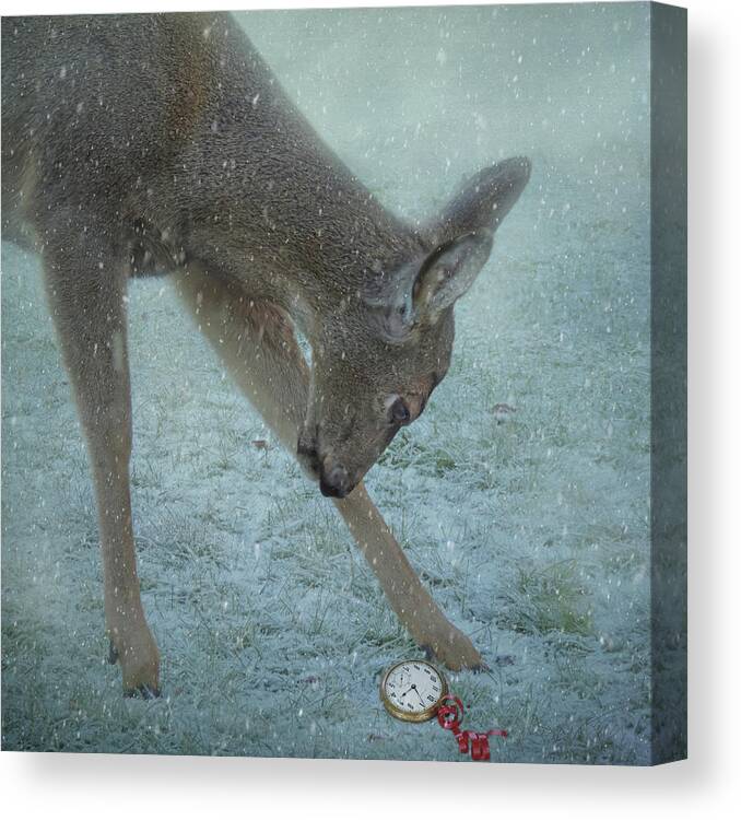 Surreal Canvas Print featuring the photograph Time for Christmas by Sally Banfill