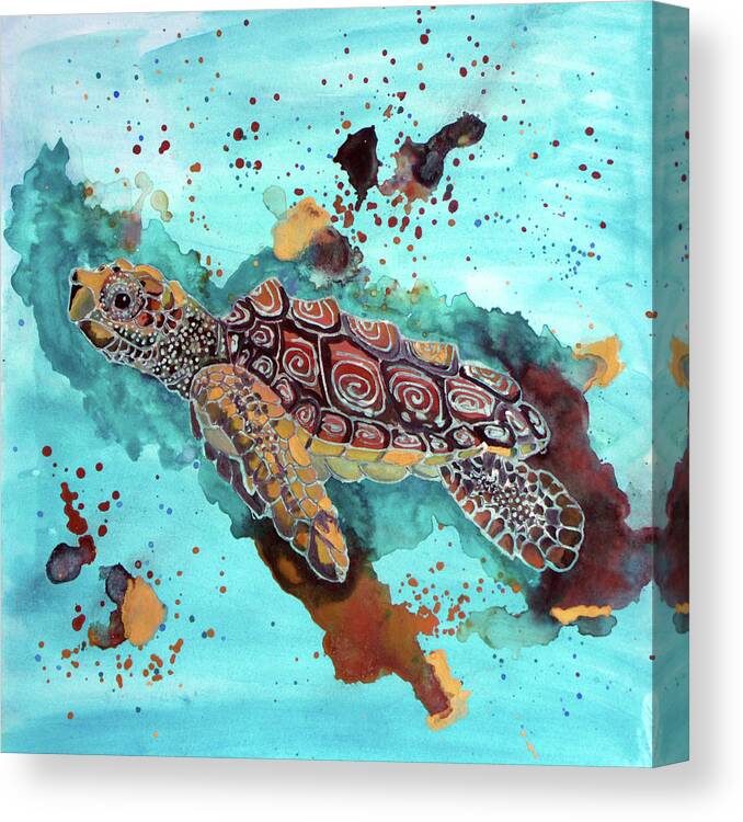 Tortuga Gold Canvas Print featuring the painting Tortuga Gold by Lauren Moss