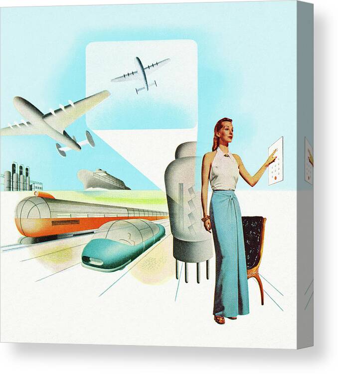 Activity Canvas Print featuring the drawing Transportation of the Future by CSA Images