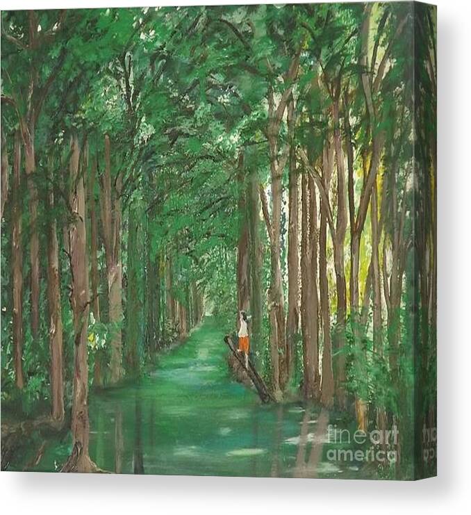 Acrylic Landscape Canvas Print featuring the painting Tree Canopy by Denise Morgan
